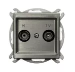 SONATA Gniazdo RTV przelotowe 10-dB - kolor stal inox