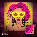 RTV100307 Neon ART LED POWER WOMAN żółto fioletowy FLA02 Forever Light