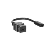 0229/13-500 | keystone USB-C 3.1 z pigtailem, czarny | Rutenbeck