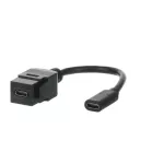 0229/13-500 | keystone USB-C 3.1 z pigtailem, czarny | Rutenbeck