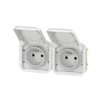 NOWE PLEXO - GNIAZDO 2X2P+Z POZIOME MECHANIZM 16 A - 250 V~ BIAŁE