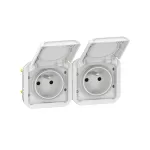 NOWE PLEXO - GNIAZDO 2X2P+Z POZIOME MECHANIZM 16 A - 250 V~ BIAŁE