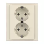 202 EUJB-82 SCHUKO double socket oulet, full cover