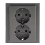 202 EUJB-866 SCHUKO double socket outlet, full cover