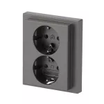 202 EUJB-866 SCHUKO double socket outlet, full cover