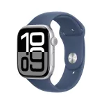 Apple Watch 10 GPS 42mm Silver Aluminium Case with Denim Sport Band - S/M