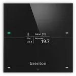 Smart panel Grenton / 4 pola dotykowe / wyświetlacz OLED / Wi-Fi / czarny szklany front