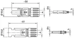 Komplet gniazdo-wtyk MC4 // Multi-Contact PV-KBT 4/6I-UR (+) oraz PV-KST4/6I-UR (-) / zakres średnic zewnętrznych kabla 5,5-7,4mm