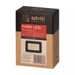 FARO LED 10W naświetlacz 800lm, IP65, 4000K, aluminium + szkło