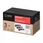 ARTUS zestaw 3 lamp podszafkowych LED, 3x3W, 3x225lm, 4000K, z włącznikiem dotykowym i USB, czarne