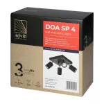 DOA SP 4, oprawa ścienno-sufitowa, GU10 max. 4x50W, IP20, czarna, kwadrat