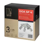 DOA SP 4, oprawa ścienno-sufitowa, GU10 max. 4x50W, IP20, biała, kwadrat