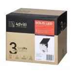 SOLIS LED 10W, naświetlacz solarny  z czujnikiem ruchu PIR, 1200lm, IP54, 4000K, 3000 mAh, czarny