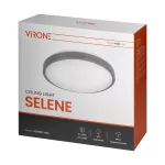 SELENE plafon, 2xE27, 2x60W, klosz matowy - polistyren, IP54, szary