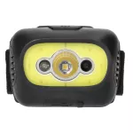 Latarka czołowa COB+LED, ładowanie USB, czujnik ruchu, czarna