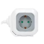 Przedłużacz 4x2P+Z (Schuko), ładowarka USB A+C, Quick charge, 1,4m H05VV-F 3x1,5mm², szary