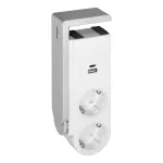 Przedłużacz biurkowy ze sprężynowym zaciskiem mocującym 2x2P+Z(Schuko),USB A+C,biała, 16A/230V 1,4m