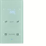 KNX TS Sensor dotykowy 2-kr z reg. temp., konfigurowalny, szkło, alu