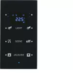 KNX TS Sensor dotykowy 3-kr z reg. temp., konfigurowalny, szkło, czarny