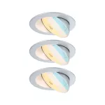 Zestaw opraw do wbudowania ANMUS LED DIM 3X5W 700lm 105mm 2700K-6500K IP20 230V chrom matowy / aluminium