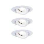 PAULMANN Zestaw opraw wbudowanych ruchome LED 3x6W 3000K 230V Biały-mat/Tworzywo sztuczne