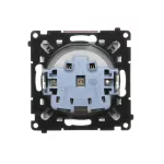 SIMON 55 WMDW-001111-143 Gniazdko wtyczkowe bez uziemienia z przesłonami (moduł) 16 A, 250 V~, szybkozłącza; Aluminium mat