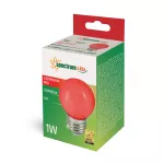 LED KULKA E-27 230V 1W CZERWONY SPECTRUM