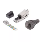 Wtyk RJ45 kat. 6 STP, srebrny