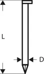 Gwóźdź łączony papierem, łeb D, SN34DK 65 2,8 mm, 65 mm, metaliczne, gładkie