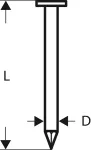 Gwóźdź łączony papierem, łeb okrągły, SN21RK 90 3,1 mm, 90 mm, metaliczne, gładkie