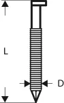 Gwóźdź łączony papierem, łeb D, SN34DK 90R 3,1 mm, 90 mm, cynkowane, rowkowane