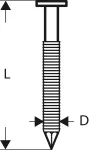 Gwóźdź łączony papierem, łeb okrągły, SN21RK 75RG 2,8 mm, 75 mm, cynkowane , rowkowane