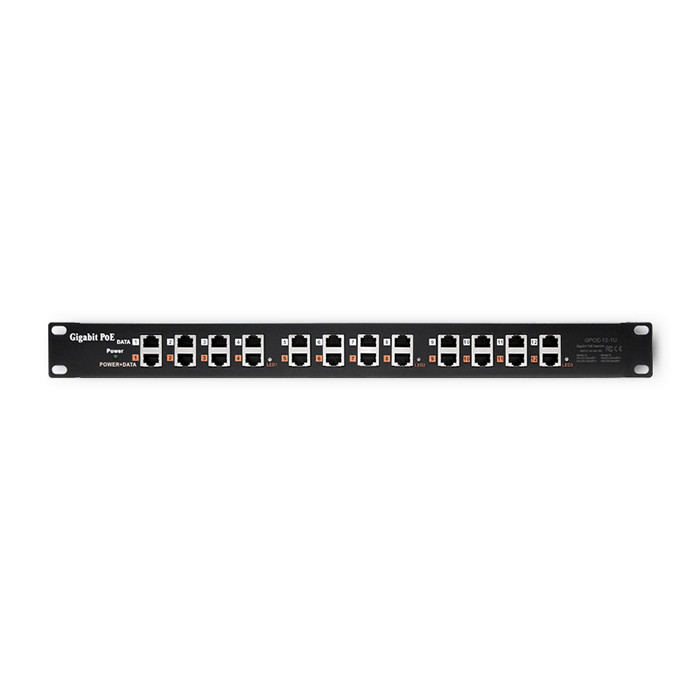 Qoltec Patch panel RACK | 12 portów | PoE | Czarny