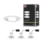 PAULMANN Oprawa do wbudowania NOVA COIN LED wychylna zestaw 3x6W 470lm 84mm 2700K IP23 230V biały mat