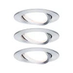 PAULMANN Oprawa do wbudowania NOVA COIN LED wychylna zestaw 3x6W 470lm 84mm 2700K IP23 230V aluminium