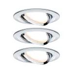 PAULMANN Oprawa do wbudowania NOVA COIN LED wychylna zestaw 3x6W 470lm 84mm 2700K IP23 230V chrom