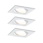 PAULMANN Oprawa do wbudowania NOVA COIN LED wychylna zestaw 3x6W 470lm 84x84mm 2700K IP23 230V biały mat