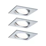 PAULMANN Oprawa do wbudowania NOVA COIN LED wychylna zestaw 3x6W 470lm 84x84mm 2700K IP23 230V aluminium