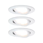 PAULMANN Oprawa do wbudowania NOVA COIN LED DIM wychylna zestaw 3x6W 470lm 84mm 2700K IP23 230V biały mat