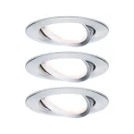 PAULMANN Oprawa do wbudowania NOVA COIN LED DIM wychylna zestaw 3x6W 470lm 84mm 2700K IP23 230V aluminium