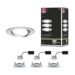 PAULMANN Oprawa do wbudowania NOVA COIN LED DIM wychylna zestaw 3x6W 470lm 84mm 2700K IP23 230V aluminium