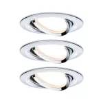 PAULMANN Oprawa do wbudowania NOVA COIN LED DIM wychylna zestaw 3x6W 470lm 84mm 2700K IP23 230V chrom