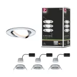 PAULMANN Oprawa do wbudowania NOVA COIN LED DIM wychylna zestaw 3x6W 470lm 84mm 2700K IP23 230V chrom