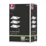 PAULMANN Oprawa do wbudowania NOVA COIN LED DIM wychylna zestaw 3x6W 470lm 84x84mm 2700K IP23 230V aluminium