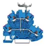 Złączka 2-piętrowa z przyciskami złączka przelotowa 4-przewodowa, niebieski