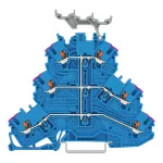 Złączka 3-piętrowa z przyciskami złączka przelotowa 6-przewodowa, niebieski 2200-3239