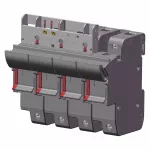 CH143DNMSU-F Podstawa wkł. cyl. 14x51, 3p+1N, 50A, 690 Vac, mikroprzekaźnik