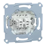 Merten, mechanizm przycisku podwójnego, zacisk bezśrubowy, 250V AC 10A