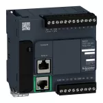 Modicon M221, sterownik kompaktowy, port szeregowy RJ45, Ethernet, 9 wejść, 7 wyjść przekaźnikowych, 100...240 VAC