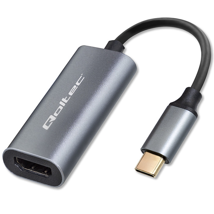 Qoltec Adapter Aluminiowa Przejściówka USB-C na HDMI 4K | 60Hz | 32AWG  do Laptop Smartfon